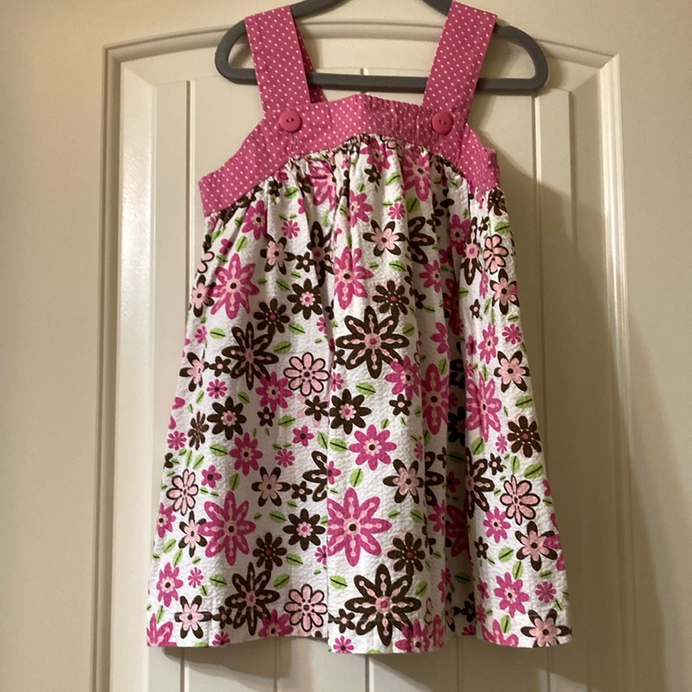 Floral Pink and Brown Girls Top